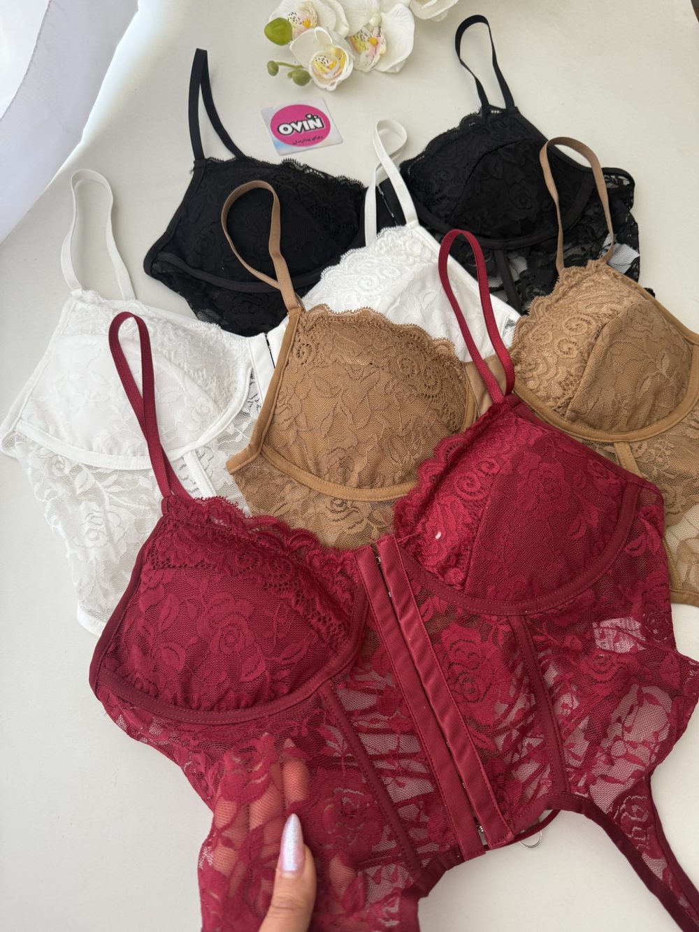 کرست دانتل کتی پری🎀💗👛 - تصویر 7