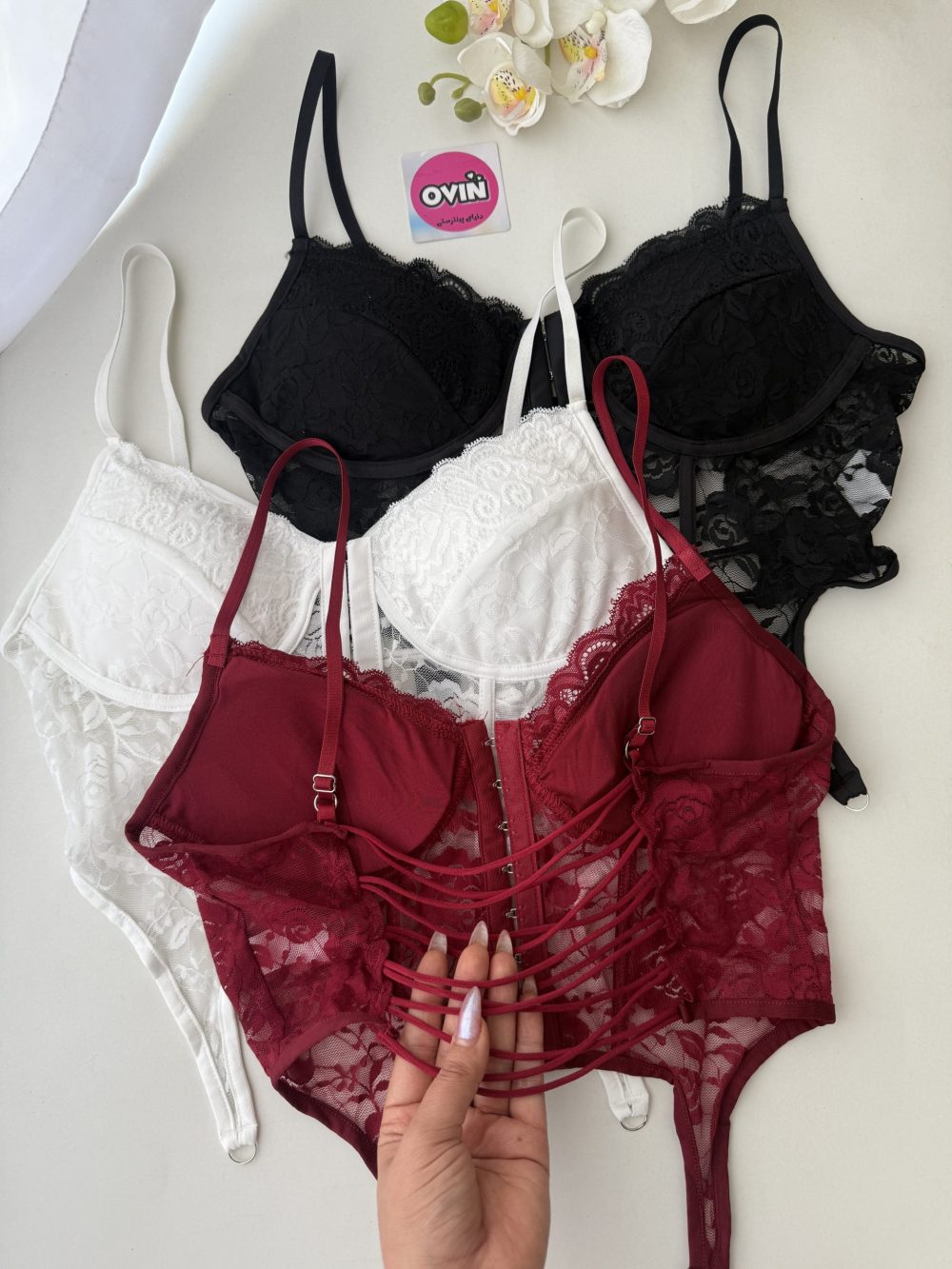 کرست دانتل کتی پری🎀💗👛 - تصویر 2