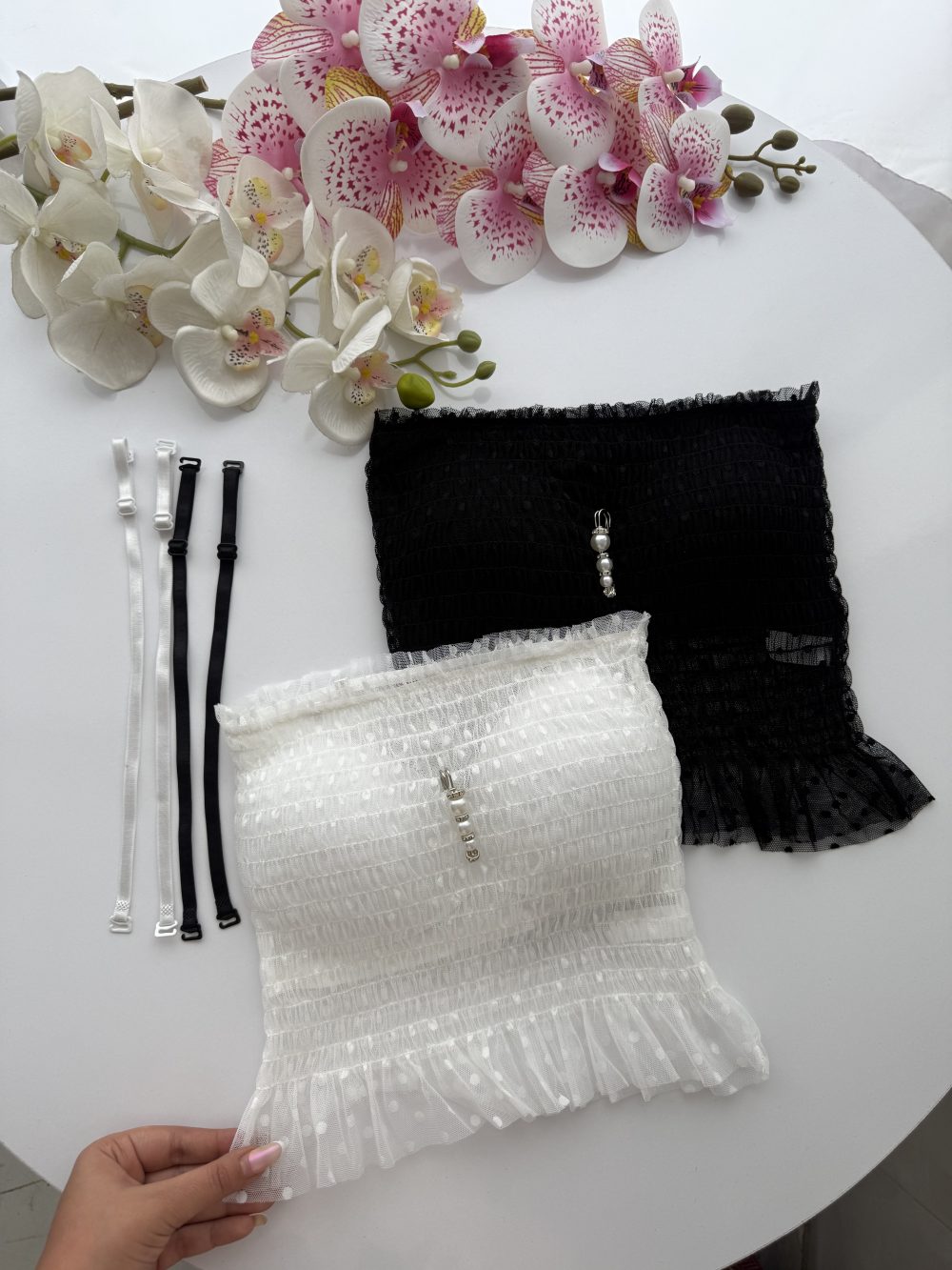 کراپ برفی مرواریدی 👩🏻🦳🎀❄️✨