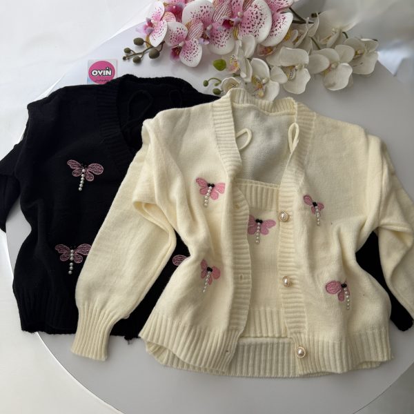 ست دوتیکه پروانه مروارید🎀☁️🌸